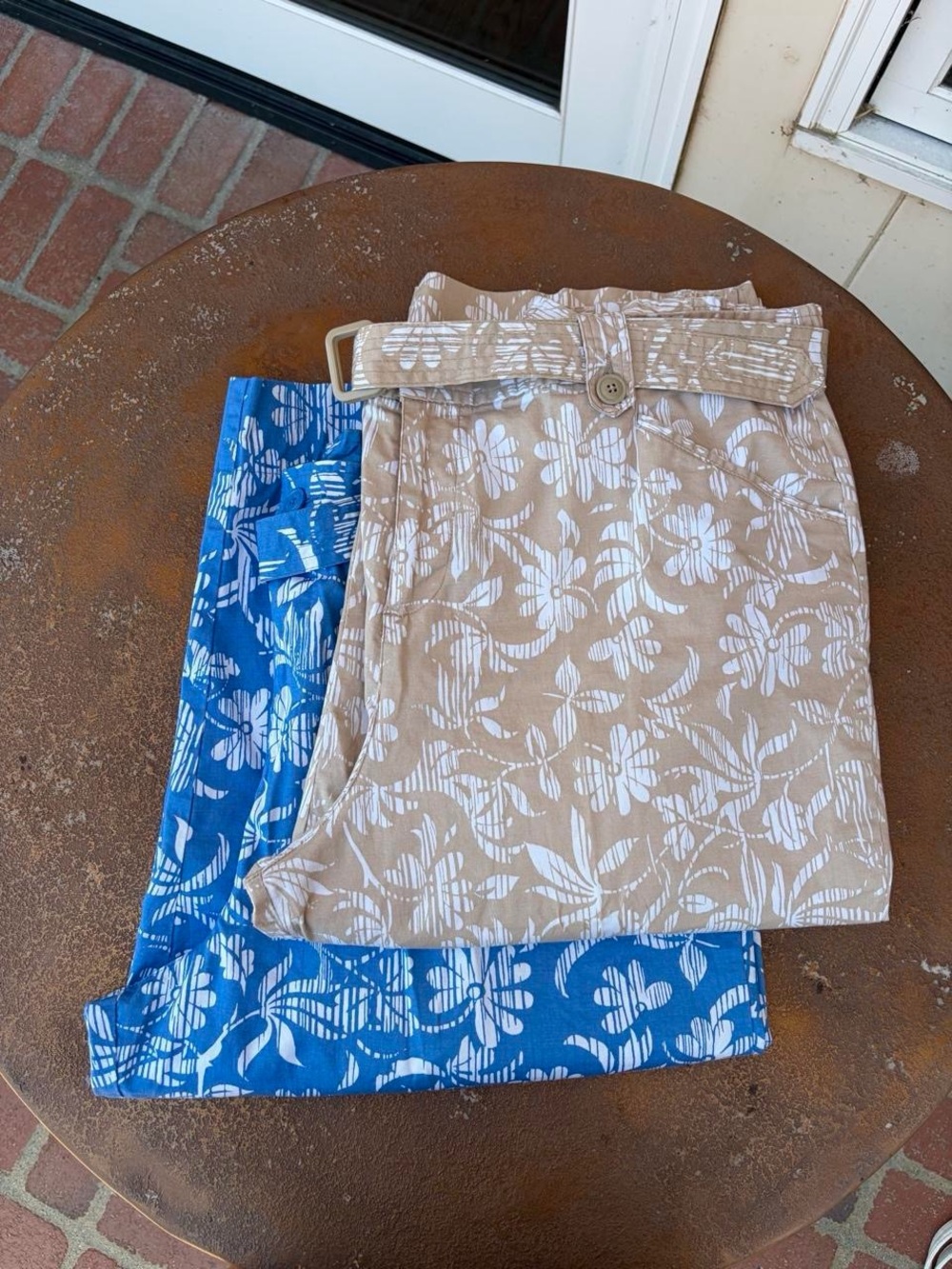 Vtg white stag floral print capri cotton pants bundle sz 20W #floral #summer